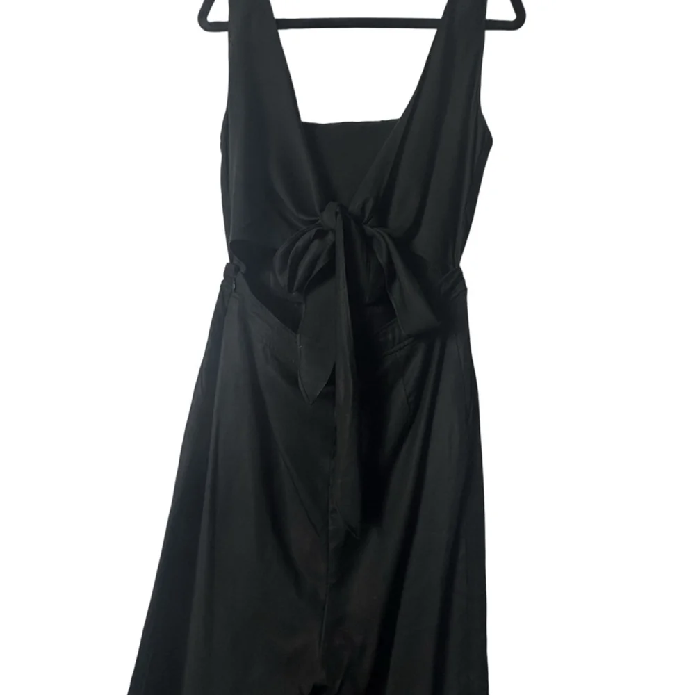 VETTA Black Square Neck Apron Jumpsuit Size 6 - Picture 2 of 7